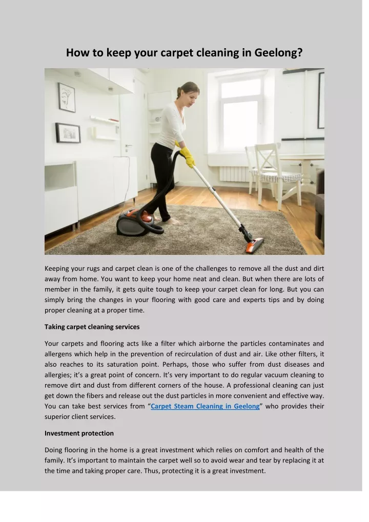 how to keep your carpet cleaning in geelong