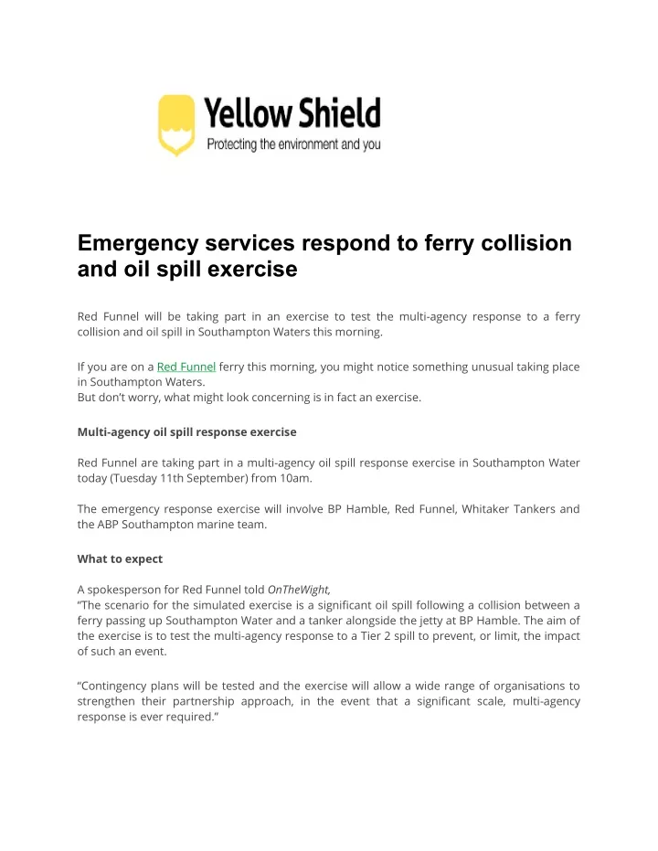 emergency services respond to ferry collision