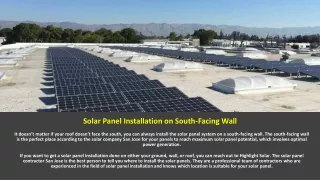 Solar Panel Installation on South-Facing Wall