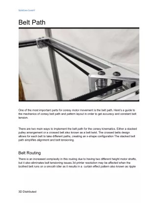 Belt Path SolidCore 3D Printer