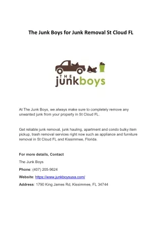 The Junk Boys for Junk Removal St Cloud FL