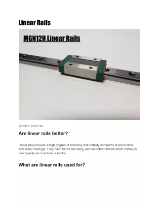 Linear Rails-3D Distributed