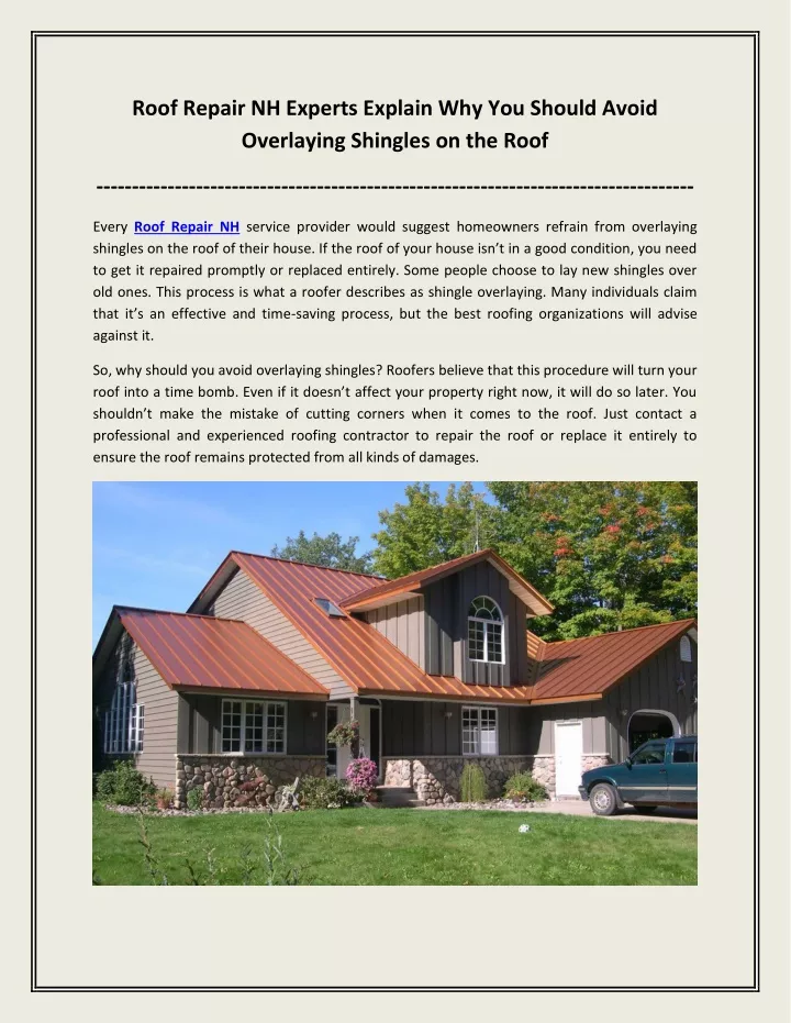 roof repair nh experts explain why you should