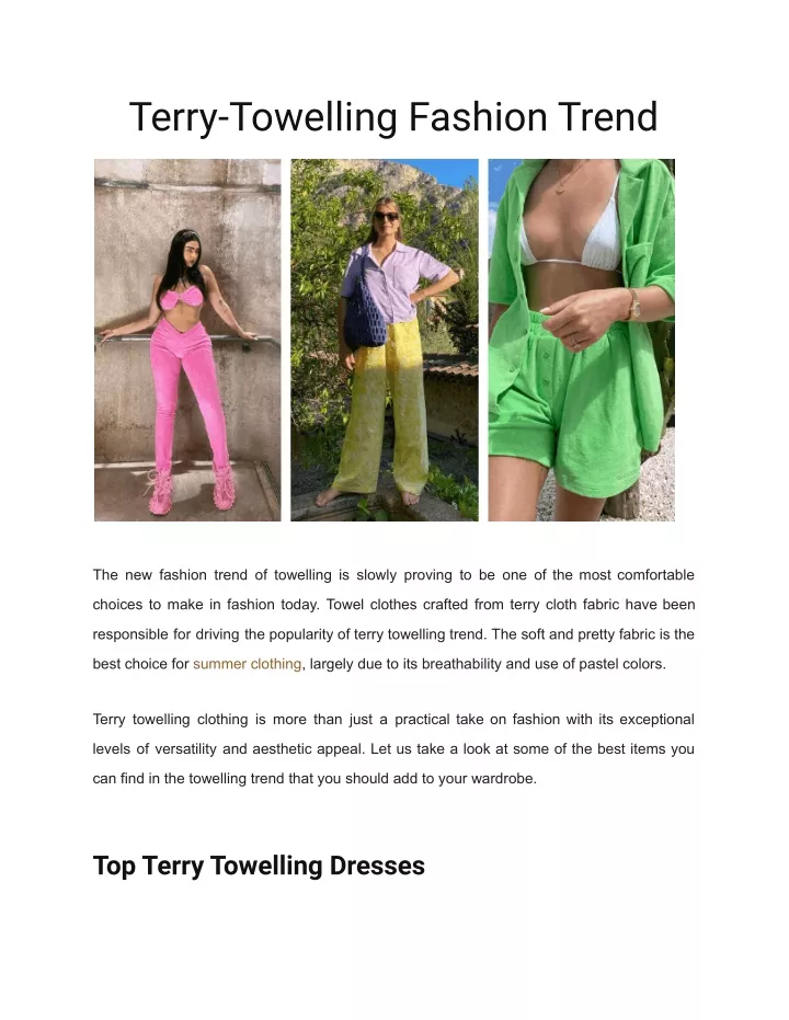 terry towelling fashion trend