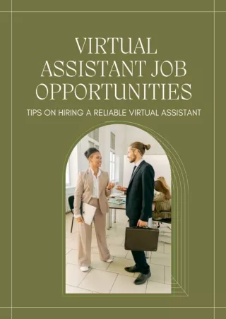 Virtual Assistant Job Opportunities — Tips On Hiring a Reliable Virtual Assistant