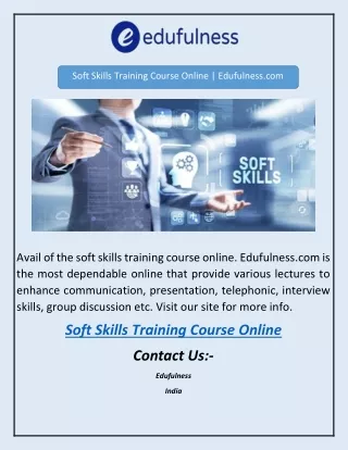 Soft Skills Training Course Online | Edufulness.com