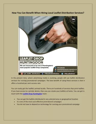 how you can benefit when hiring local leaflet