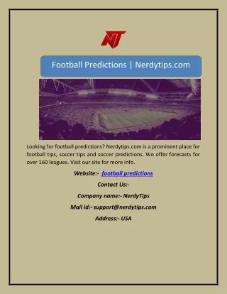 Football Predictions | Nerdytips.com
