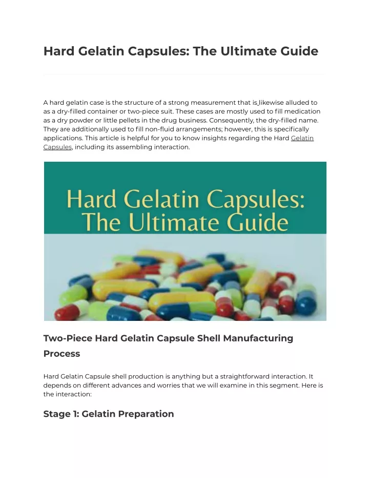 hard gelatin capsules the ultimate guide