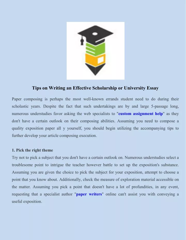 tips on writing an effective scholarship