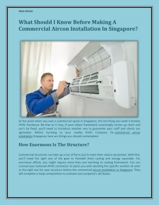Commercial Aircon Installation in Singapore - Hana Aircon