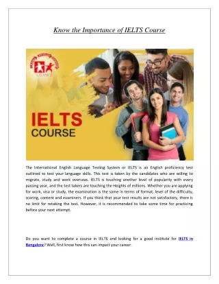 Know the Importance of IELTS Course