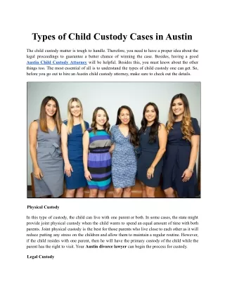 Types of Child Custody Cases in Austin