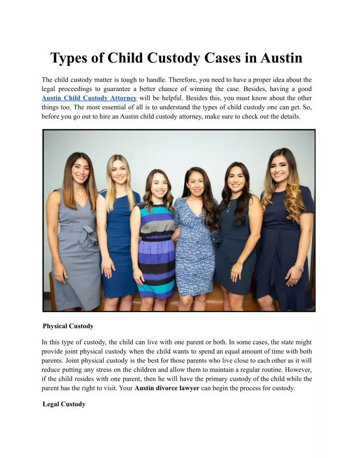 types of child custody cases in austin