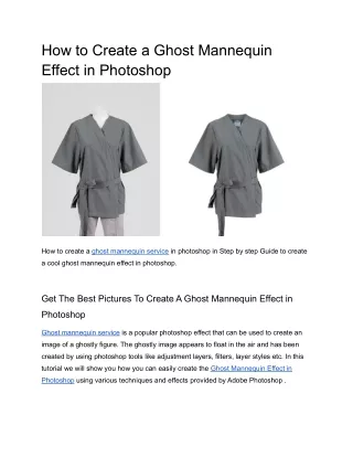 Can You Really Find Learn How Create a Ghost Mannequin Effect in Photoshop