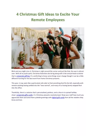 4 Christmas Gift Ideas to Excite Your Remote Employees