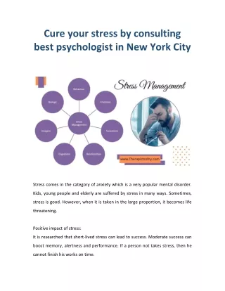 Cure your stress by consulting best psychologist in New York City
