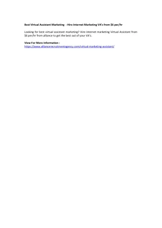best virtual assistant marketing hire internet