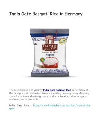 India Gate Basmati Rice in Germany