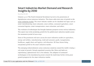 smart industries market demand and research