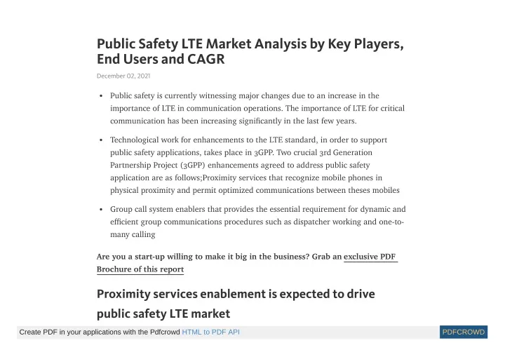 public safety lte market analysis by key players