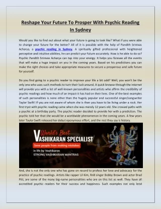 Reshape Your Future To Prosper With Psychic Reading In Sydney