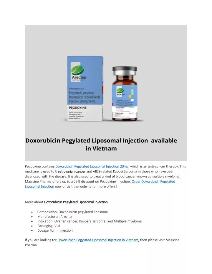 pegdoxine contains doxorubicin pegylated