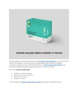 imatinib mesylate is a prescription therapy used