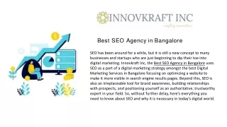 Best SEO Agency in Bangalore