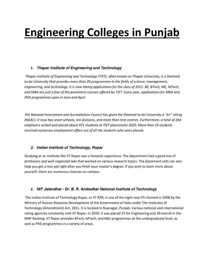engineering colleges in punjab