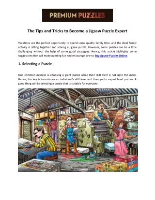 the tips and tricks to become a jigsaw puzzle