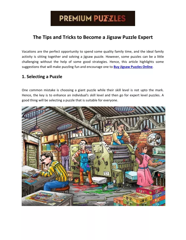 PPT - The Tips and Tricks to Become a Jigsaw Puzzle Expert PowerPoint