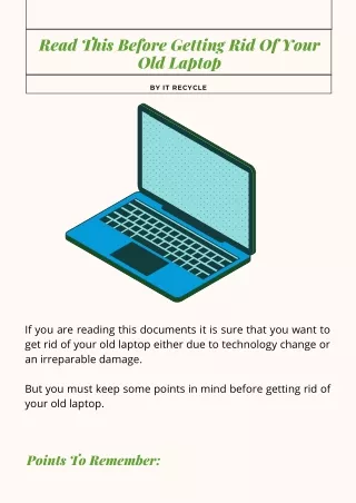 Get Rid Of Your Old Laptop