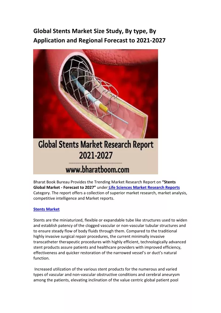 global stents market size study by type