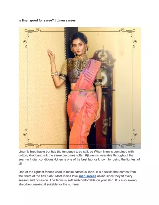 is linen good for saree linen sarees