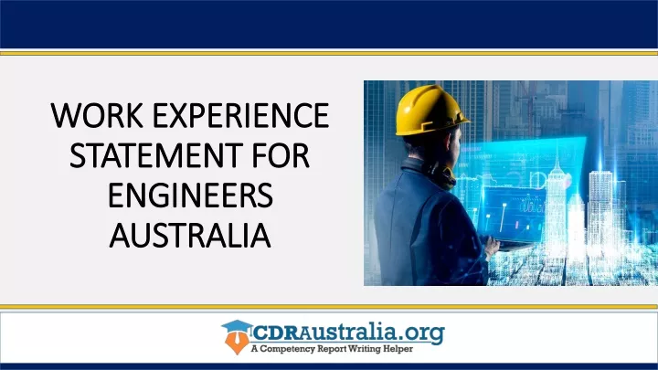 work experience statement for engineers australia