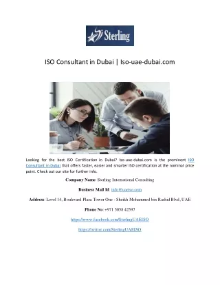 ISO Consultant in Dubai