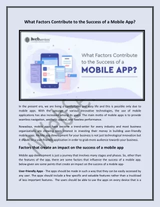 what factors contribute to the success