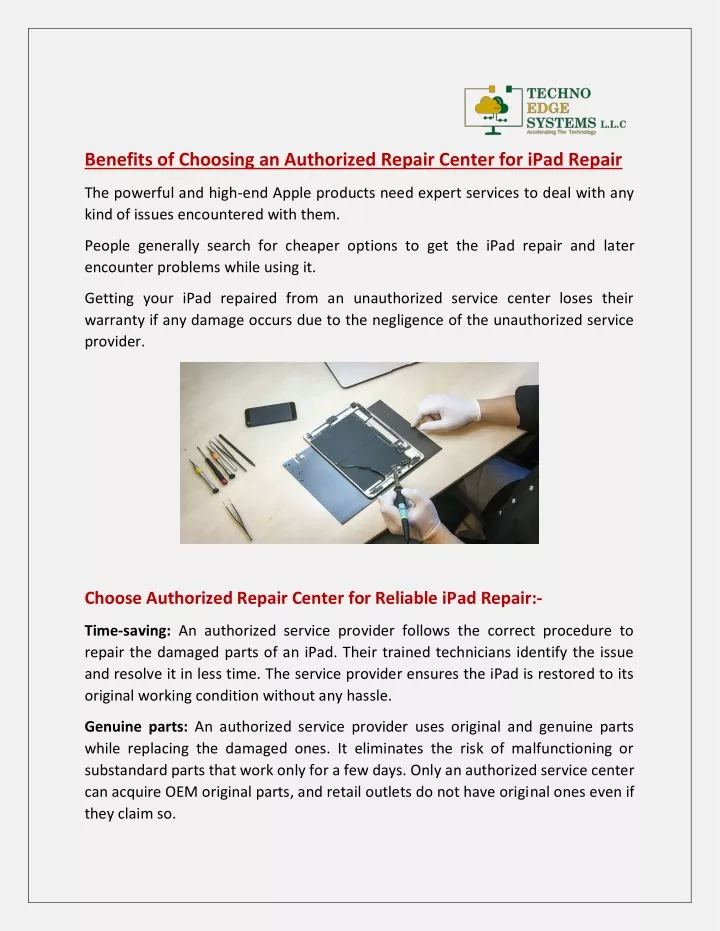 benefits of choosing an authorized repair center