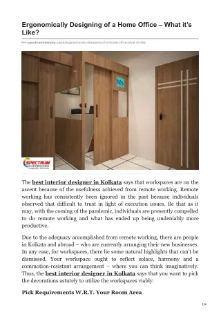 ergonomically designing of a home office what