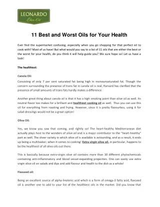 11 best and worst oils for your health