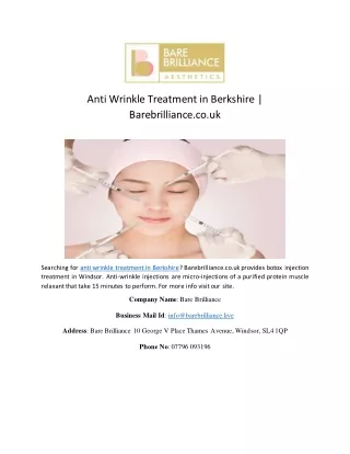 Anti Wrinkle Treatment in Berkshire
