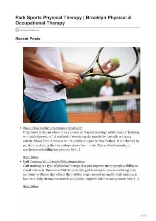 Park Sports Physical Therapy