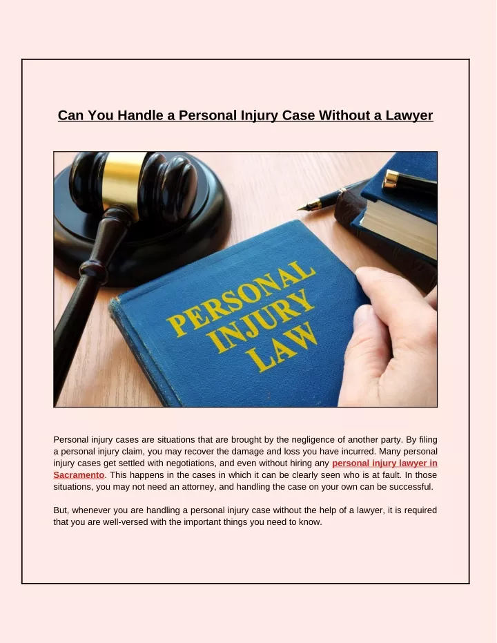 can you handle a personal injury case without