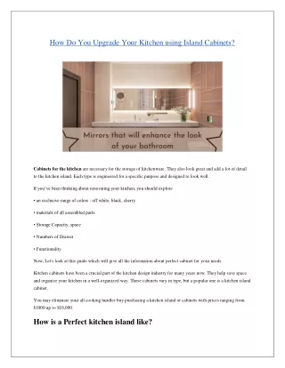 how do you upgrade your kitchen using island