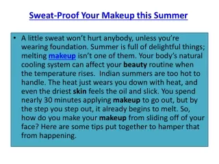 sweat proof your makeup this summer