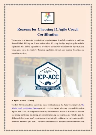 Reasons for Choosing ICAgile Coach Certification
