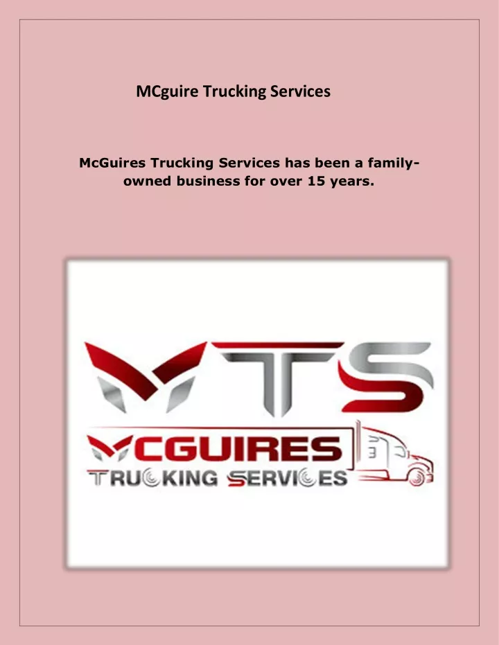 mcguire trucking services