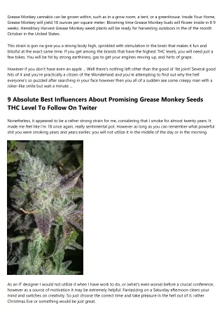 6 Cool Keys That'll Make A Significant Difference With Your Grease Monkey Seeds