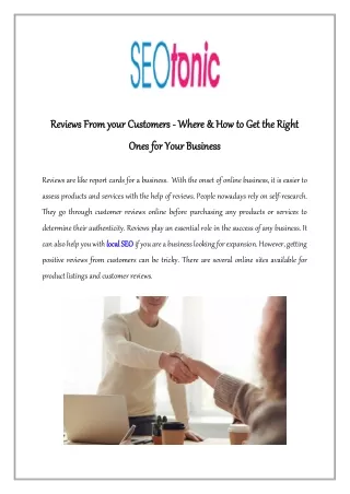 reviews from your customers reviews from your